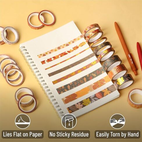 Mr. Pen- Washi Tape Set, 21 Rolls, Assorted Sizes, Floral Design, Washi Tape for Journaling in Saudi Arabia