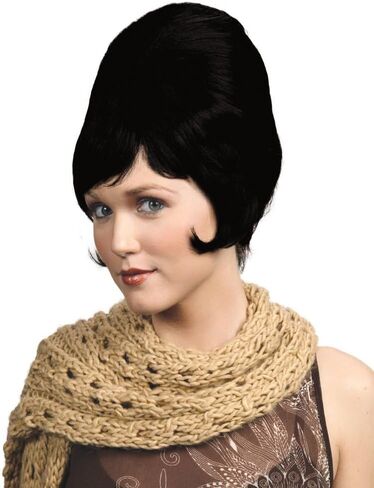 Beehive B-52 color BROWN - Enigma Wigs 1960s Theater Short Beahive Women Side Curl Bundle with Cap, MaxWigs Costume Wig Care Guide in Saudi Arabia