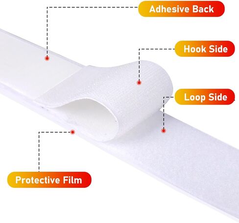 32 قدم *1 بوصة الخطاف وشريط الحلقة مع ظهر لاصق ، وشرائط لاصقة مزدوجة الجوانب الثقيلة ، وشرائح لزجة قوية للمنزل/المكتب/المدرسة ، والأسود in Kuwait