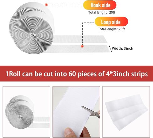 32 قدم *1 بوصة الخطاف وشريط الحلقة مع ظهر لاصق ، وشرائط لاصقة مزدوجة الجوانب الثقيلة ، وشرائح لزجة قوية للمنزل/المكتب/المدرسة ، والأسود in Kuwait