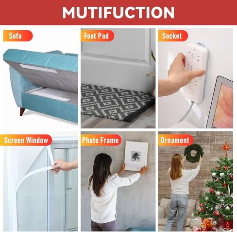 32 قدم *1 بوصة الخطاف وشريط الحلقة مع ظهر لاصق ، وشرائط لاصقة مزدوجة الجوانب الثقيلة ، وشرائح لزجة قوية للمنزل/المكتب/المدرسة ، والأسود in Kuwait