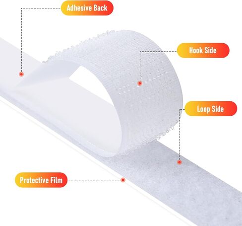 PTUNA 32Ft *1 Inch Hook and Loop Tape with Adhesive Back,Black in Saudi Arabia