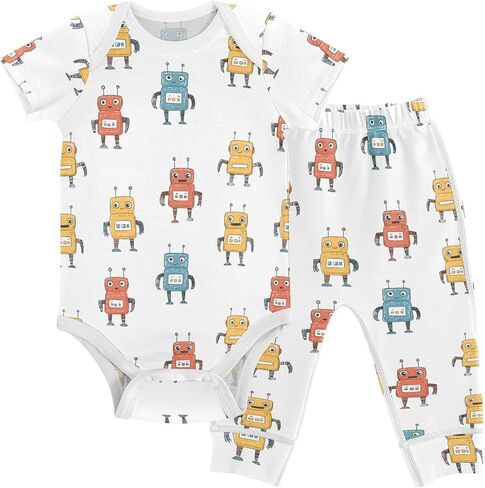 vvfelixl Baby Pants Sets Black Dachshund Long Haired Short Sleeve Baby Clothes for Boys Girls 0-24M in Kuwait