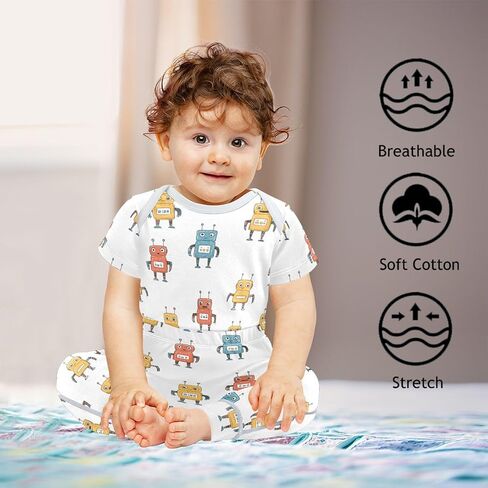 vvfelixl Baby Pants Sets Black Dachshund Long Haired Short Sleeve Baby Clothes for Boys Girls 0-24M in Kuwait