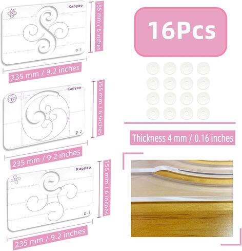 3pcs قوالب خياطة اللحف بالحركة المجانية مع قبضة غير قابلة للانزلاق ، حاكم خياطة اللحف والقوالب للآلات الصناعية والمحلية لإعادة الاستئناف القابلة لإعادة الاستخدام لتصميمات لحاف DIY (25 سلسلة D) in Kuwait