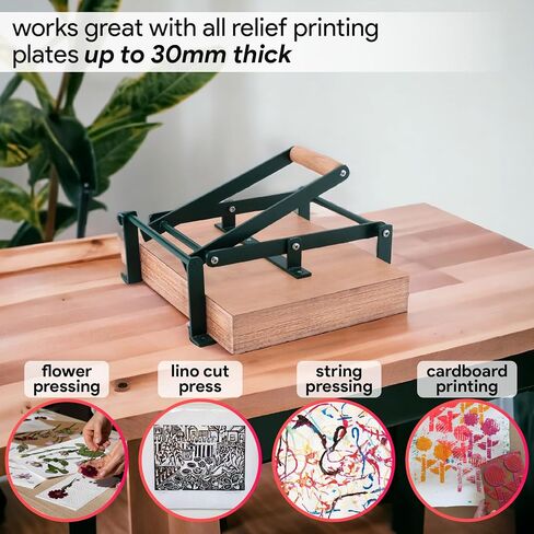 طباعة LINOCUT يدوية رافعة الذراع ، قطع Lino ، وطباعة القطع ، وكتل مشمع الطباعة ، ورببة الأسطوانة المطاطية الخضراء الحرف الأزرق لوازم أدوات صانع طباعة الحبر الخشبية (A5 ، الأخضر) in Kuwait