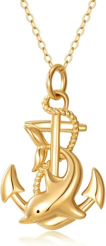 Aihpos 14K Solid Gold Compass Turtle Necklace - Dainty Compass Necklace Yellow Gold Sea Turtle Compass Pendant Necklace in Kuwait