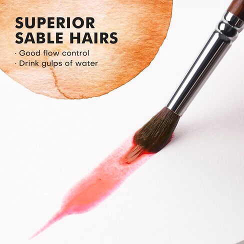 فرش ألوان مائية احترافية ، Fuumuui 4pcs Extended Edele Point Brushes Extral Extra Pinhead Brush مع جسم Sable للتفاصيل الدقيقة - أحبار الغواش المائية المائية. in Saudi Arabia