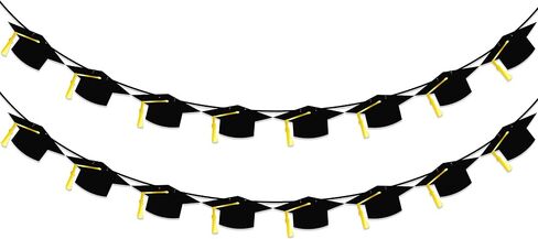 16PCS Graduation Decorations Banner 2025, Congrats Grad Banner, Black Graduations Party Banner Decorations, 2025 Graduation Garland for College High School Grad Party Supplies Decor in Kuwait