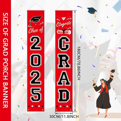 Blue Congrats Grad Porch Banner Class of 2025 ، Decoration Decorations 2025 ، Party Favors Supplies Backdrop Yard Decor in Kuwait