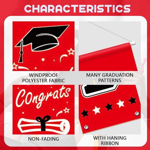 Blue Congrats Grad Porch Banner Class of 2025 ، Decoration Decorations 2025 ، Party Favors Supplies Backdrop Yard Decor in Kuwait