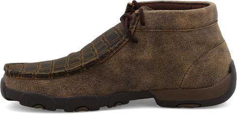 Twisted X Men's Steel Toe Chukka Driving Moc - Handcrafted Leather Safety Toe Shoes with Slip Resistant Outsole - Comfortable, Durable, and Stylish Lace-Up Boots, Charcoal, 10 W in Saudi Arabia