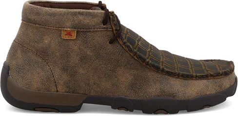 Twisted X Men's Steel Toe Chukka Driving Moc - Handcrafted Leather Safety Toe Shoes with Slip Resistant Outsole - Comfortable, Durable, and Stylish Lace-Up Boots, Charcoal, 10 W in Saudi Arabia