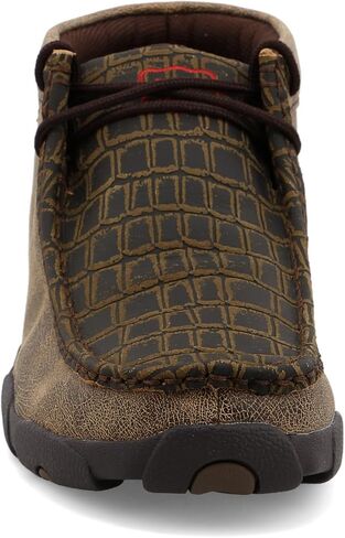 Twisted X Men's Steel Toe Chukka Driving Moc - Handcrafted Leather Safety Toe Shoes with Slip Resistant Outsole - Comfortable, Durable, and Stylish Lace-Up Boots, Charcoal, 10 W in Saudi Arabia