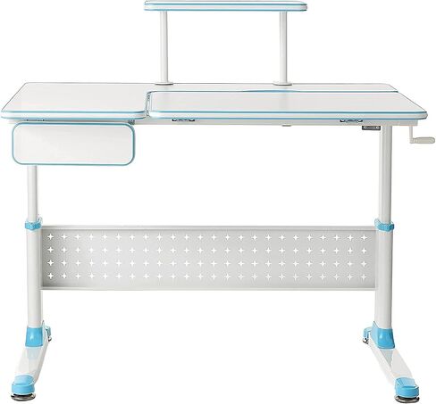 ApexDesk Height Adjustable Study Desk 43" with Drawer & Chair (Desk and Chair Bundle – DX Series Blue) in Saudi Arabia