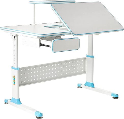ApexDesk Height Adjustable Study Desk 43" with Drawer & Chair (Desk and Chair Bundle – DX Series Blue) in Saudi Arabia