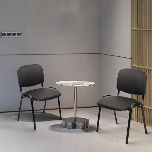 CLATINA Set of 5 Pack Stackable Waiting Room Chairs Fabric Black Reception Chair Metal with Thickened Seat Back Cushion for Waiting Conference Room Guest Stool (5 Pack) in Kuwait
