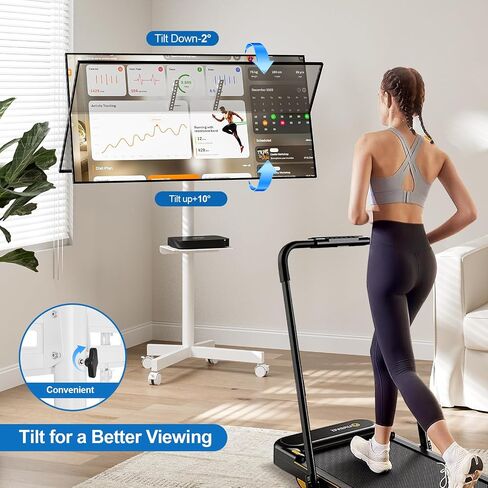 Mobile TV Stand for 23-65 Inch LCD LED Flat/Curved Panel Screen TVs, Height Adjustable Rolling Floor TV Cart with Tilt Mount and Shelf, Portable Stand Holds up to 110 lbs, Max VESA 400x400mm in Kuwait