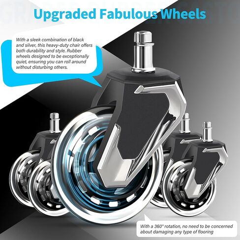 كرسي مكتبي كبير وطويل 700 رطل - مسند رأس قابل للضبط ودعم قطني ، ذراعي ثلاثية الأبعاد ، عجلات كبيرة وقاعدة معدنية شديدة التحمل ، كرسي مكتب كمبيوتر كبير في الظهر ، مقعد عريض مبطنة سميكة in Kuwait