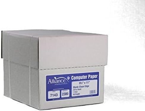Alliance Continuous Computer Paper, 9.5 x 11, Blank Clean Perforated Edge 1-Part, 92 Bright, 20 lb, Made In The USA… (2,400 Sheets) in Kuwait