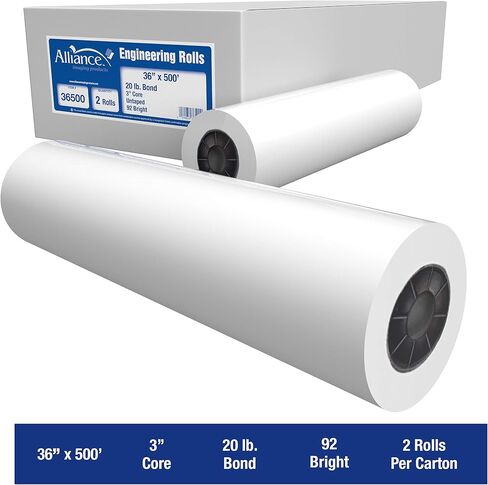Alliance Wide Format Paper Bond Engineering Rolls (2 Rolls, 36 In x 500 Ft) in Saudi Arabia