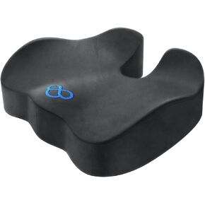 BlissTrends Seat Cushion,Thick Memory Foam Cushions for Office Chair, Car Seat, Airplane, Relieving Pressure Tailbone Sciatica Back Pain for Long Sitting Office Workers, Car Drivers 4.7in Thick Black