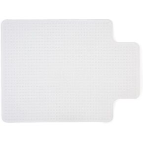 Staples Office Chair Mat, Clear Floor Mats with Lip, Flat-Pile Carpets, Extended Under-Desk Coverage, 48 x 36 Inch, Smooth Glide