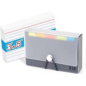 H4D 3x5 Index Card Case with 100 Heavyweight Ruled Index Cards and Dividers, Teal