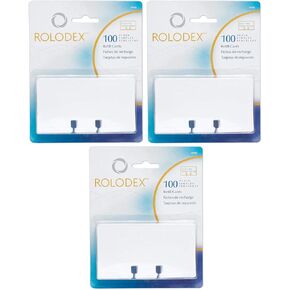 Rolodex (67558) Rotary File Card Refills, Unruled, (2-1/4 x 4 Inches), (White) (3-Pack of 100)