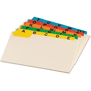 Oxford 05827 Laminated Tab Index Card Guides, Alpha, 1/5 Tab, Manila, 5 x 8 (Set of 25)