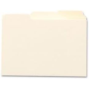 Self-Tab Card Guides, Blank, 1/3 Tab, Manila, 5 x 8, 100/Box, Sold as 1 Box