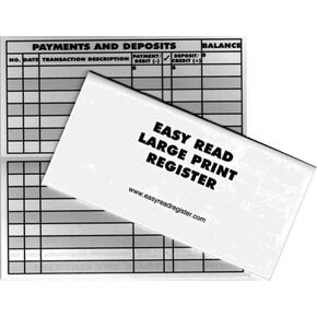 10 Pack Large Print Low Vision, Made in The USA, Checkbook Transaction Registers