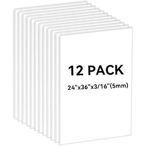 3PACK White Foam Board 24x36×3/16 inches,5MM Foam Core Board Poster Board for School Projects Crafting and Art Displays Durable Lightweight Easy to Cut Ideal for Presentations, Signboards