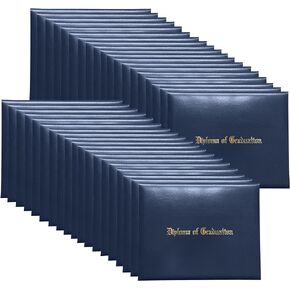 Diploma Cover 8.5"x11" Imprinted “Diploma of Graduation" Rich in Color Leatherette Padded Certificate Covers Black