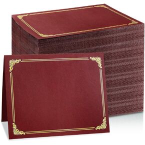 gisgfim 100Pcs Certificate Holders Diploma Covers Single Sided Gold Foil Border Award Certificate Covers for Letter Size 8.5x11 Certificates Cardstock Document Papers Storage Organizer (Royal Blue)