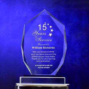 Personalized 9" Glass Plaque, Engraved with Names, Appreciation Messages and Company Logo, Completely Customized Gift Plaque, Award Trophy for Retirement Employee, Manager, Boss.