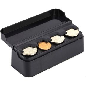 Hard Currency Holder for Car, Portable Mini Black Hard Currency Organizer Universal Storage Hard Currency Money Dispenser Accessories for Most Car and Trucks