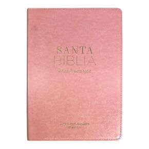 Biblia RVR 1960 Letra Súper Gigante Símil Piel Rosa