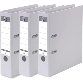 Oxford Smart Pro+ A4XL Lever Arch Files 80 MM SPINE 2 D-RINGS POLYPROPYLENE COVER WHITE (حزمة 3)