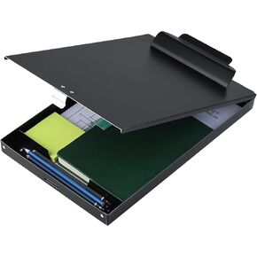 ZCZN Recycled Aluminum Storage Clipboard, Clipboard Box, Form Holder, Suitable for School, Office, Jobsite or Medical Staff, 9.25 x 13.78 Inches, Black