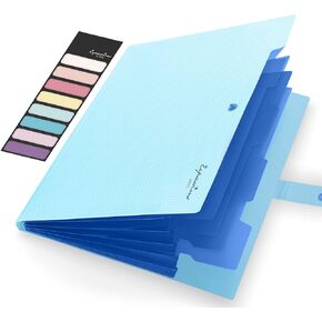Sooez Expanding File Folder, Letter Size Accordion File Organizer, 5 Pocket Folders for Documents, Portable Filling Products for School Office Supplies, Black