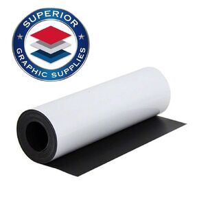 Superior Graphic Supplies Magnetic White Material - Extremely Strong & Flexible Magnetic Sheet Roll Matte White -30 Mil / 0.03" Thickness - 24"W x 60"L