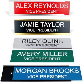 ExcelMark 2" x 8" Custom Engraved Name Plate with Square Corners