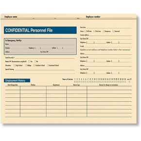 1-Part Personnel Folder, 25/Pack (A222)