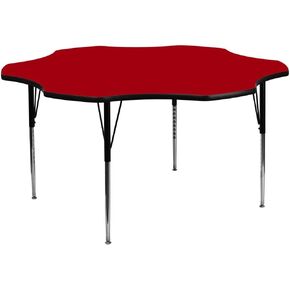 Flash Furniture Wren 60'' Flower Grey Thermal Laminate Activity Table - Standard Height Adjustable Legs