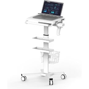 MB-C07 الارتفاع قابل للتعديل ، مضاد للسرقة ، عربة محطة عمل محمول مضادة للانزلاق مع العجلات مع عجلات ، حامل الماسح الضوئي عن طريق الفم ، تخزين السلة ، صينية مزدوجة | طاولة كبيرة لمكتب طب الأسنان ، المستشفى ، عيادة