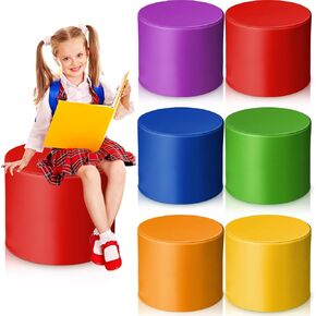 6 Pcs 12" Flexible Seating for Kids Classroom Round Foam Ottoman Colored Student Floor Foam Seating Cushion for Kid Adult Daycare School Kindergarten Home Chair Office (Colorful)