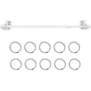 Flip Calendar Rod Adjustable Flip Calendar Holder 16-28 inches Classroom Flip Calendar Chart Rod Calendar Date Cards Holder with 10 Pieces Loose Leaf Rings Binder Rings for Classroom Whiteboard