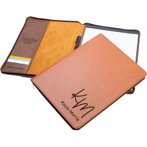 padfolio الشخصية ، محفورة مخصصة 2 الأحرف الأولى و padfolio ، محفظة مخصصة للنساء والرجال ، 7 ألوان وأحجام 2 ، هدايا شخصية للطلاب ، الخريجين ، العمال المشتركين ، 6 تصميمات