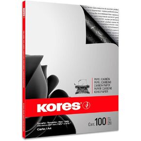 Black Carbon Paper for Typewriting, No Smearing and Reusable, School and Office Supplies, Format A4, 21 x 29.7 cm, Pack of 100 Sheets